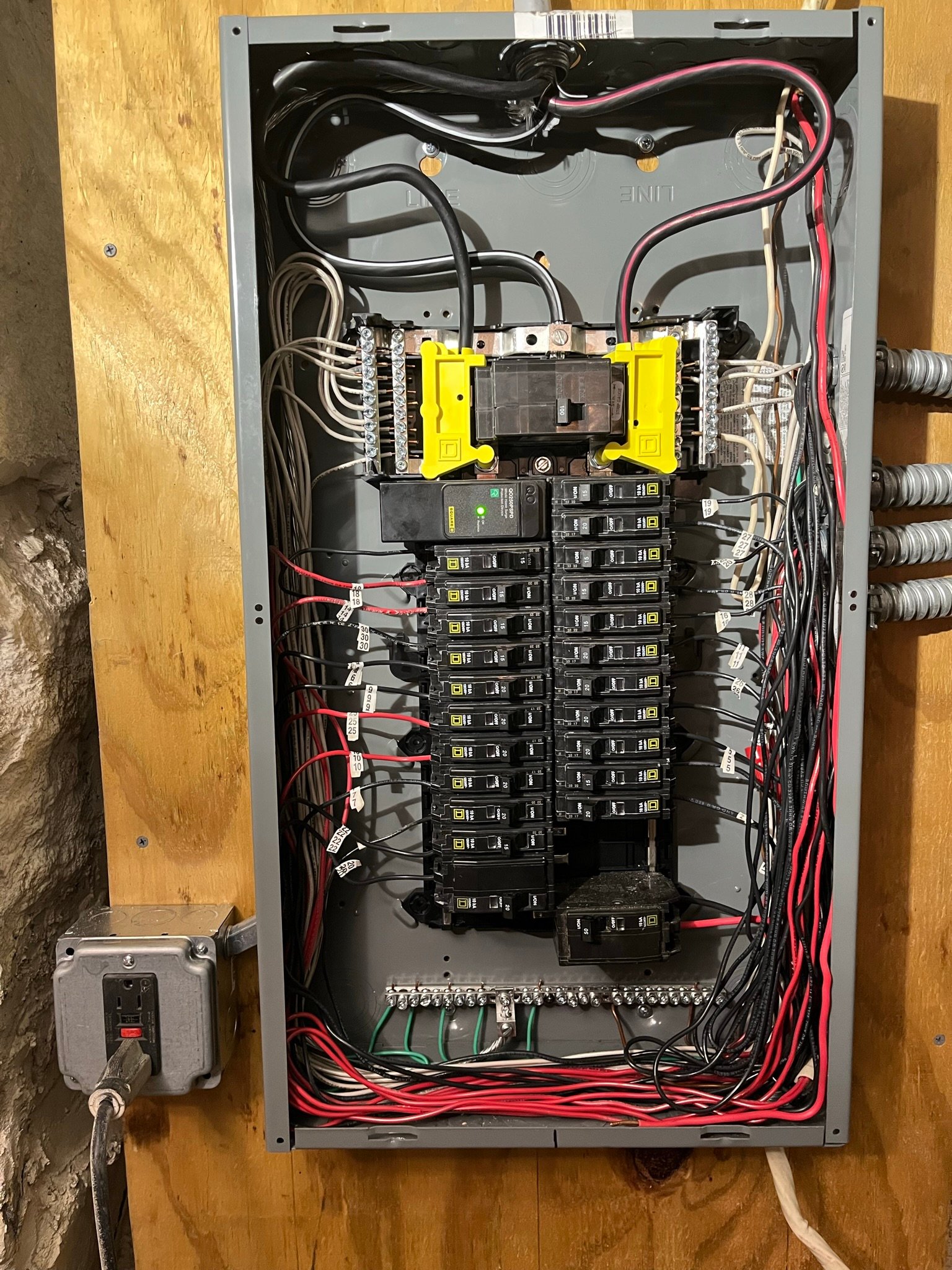 Residential electrical panel installed by JJ Palmer Electrical Service